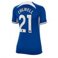 Camisa de Futebol Chelsea Ben Chilwell #21 Equipamento Principal Mulheres 2023-24 Manga Curta